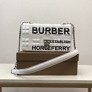 Burberry Horseferry Print Quilted Small Lola Bag White size 23 x 13 x 6cm