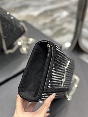 YSL Kate Small Chain Bag In Velvet And Rhinestones Black size 20x13.5x5.5 cm - 2