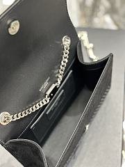 YSL Kate Small Chain Bag In Velvet And Rhinestones Black size 20x13.5x5.5 cm - 3
