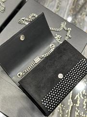 YSL Kate Small Chain Bag In Velvet And Rhinestones Black size 20x13.5x5.5 cm - 4