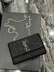 YSL Kate Small Chain Bag In Velvet And Rhinestones Black size 20x13.5x5.5 cm - 6