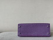 HERMES Kelly Purple Ostrich Handbag Silver Hardware size 25 x 17 x 7 cm - 5