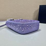 Prada Small Satin Tote Bag With Crystals Purple 1BA331 size 15x17.5x5 cm - 4