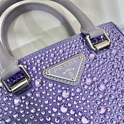 Prada Small Satin Tote Bag With Crystals Purple 1BA331 size 15x17.5x5 cm - 2