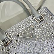 Prada Small Satin Tote Bag With Crystals White 1BA331 size 15x17.5x5 cm - 2