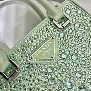 Prada Small Satin Tote Bag With Crystals Green 1BA331 size 15x17.5x5 cm - 2