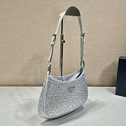 Prada Cleo Satin Bag With Crystals White 1BC169 size 22x18.5x4.5 cm - 4