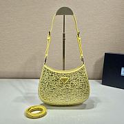 Prada Cleo Satin Bag With Crystals Yellow 1BC169 size 22x18.5x4.5 cm - 1