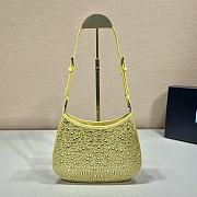 Prada Cleo Satin Bag With Crystals Yellow 1BC169 size 22x18.5x4.5 cm - 6