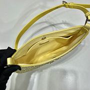 Prada Cleo Satin Bag With Crystals Yellow 1BC169 size 22x18.5x4.5 cm - 5