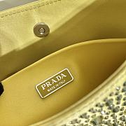 Prada Cleo Satin Bag With Crystals Yellow 1BC169 size 22x18.5x4.5 cm - 4