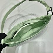 Prada Cleo Satin Bag With Crystals Green 1BC169 size 22x18.5x4.5 cm - 6