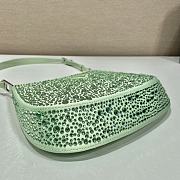 Prada Cleo Satin Bag With Crystals Green 1BC169 size 22x18.5x4.5 cm - 4