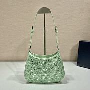 Prada Cleo Satin Bag With Crystals Green 1BC169 size 22x18.5x4.5 cm - 3