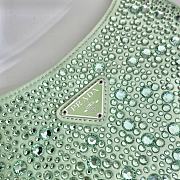 Prada Cleo Satin Bag With Crystals Green 1BC169 size 22x18.5x4.5 cm - 2