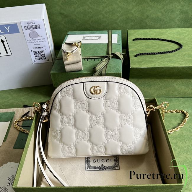 Gucci GG Matelassé Leather Small Bag White size 23.5x19x8 cm - 1