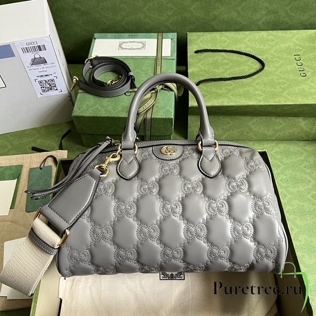 Gucci GG Matelassé Leather Medium Bag Grey 702242 size 31x19x22 cm - 1