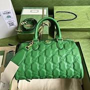 Gucci GG Matelassé Leather Medium Bag Green 702242 size 31x19x22 cm - 1