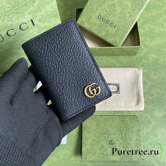 Gucci GG Marmont Card Case Black Brass Hardware 547075 size 10.5x7 cm - 1