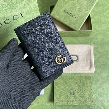 Gucci GG Marmont Card Case Black Brass Hardware 547075 size 10.5x7 cm