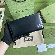 Gucci GG Marmont Leather Zip Around Wallet Black 428736 size 19cm - 1