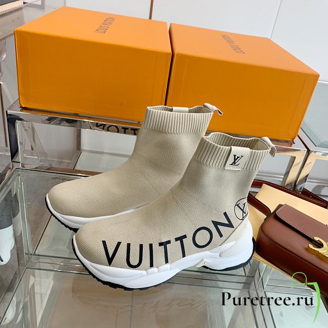 Louis Vuitton Run 55 Sneaker Boot Beige - 1