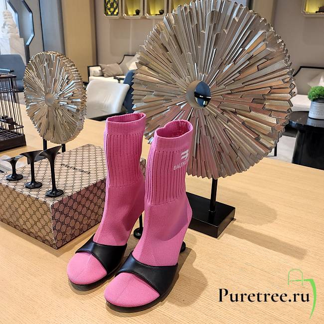 Balenciaga Sock 90mm Bootie In Pink - 1