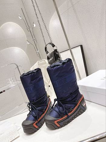 Dior Dioralps Snow Boot Deep Blue Mizza Shiny Nylon