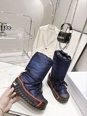 Dior Dioralps Snow Boot Deep Blue Mizza Shiny Nylon - 4