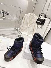 Dior Dioralps Snow Ankle Boot Deep Blue Mizza Shiny Nylon - 4