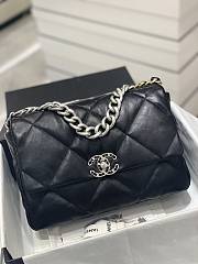 CHANEL 19 Large Handbag Black Lambskin Silver-tone Hardware AS1161 - 1