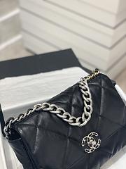 CHANEL 19 Large Handbag Black Lambskin Silver-tone Hardware AS1161 - 4