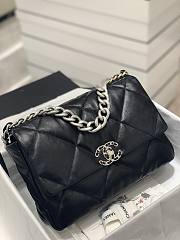 CHANEL 19 Large Handbag Black Lambskin Silver-tone Hardware AS1161 - 2