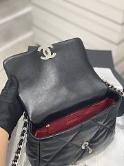 CHANEL 19 Medium Handbag Black Lambskin Silver-tone Hardware AS1160 - 4