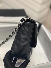 CHANEL 19 Medium Handbag Black Lambskin Silver-tone Hardware AS1160 - 3