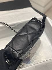 CHANEL 19 Medium Handbag Black Lambskin Silver-tone Hardware AS1160 - 2