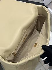 CHANEL 19 Large Bag Light Beige Lambskin Silver/Gold Tone Hardware AS1161 - 3
