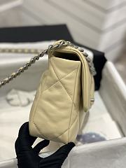 CHANEL 19 Medium Bag Light Beige Lambskin Silver/Gold Tone Hardware AS1160 - 6