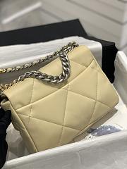 CHANEL 19 Medium Bag Light Beige Lambskin Silver/Gold Tone Hardware AS1160 - 5