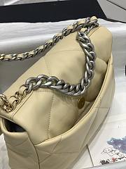 CHANEL 19 Medium Bag Light Beige Lambskin Silver/Gold Tone Hardware AS1160 - 4