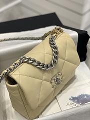 CHANEL 19 Medium Bag Light Beige Lambskin Silver/Gold Tone Hardware AS1160 - 3