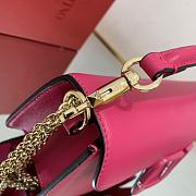 Valentino Locò Pink Calfskin Shoulder Bag Pink Logo - 6