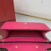 Valentino Locò Pink Calfskin Small Shoulder Bag Pink Logo - 6
