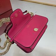 Valentino Locò Pink Calfskin Small Shoulder Bag Pink Logo - 4