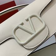Valentino Locò White Calfskin Shoulder Bag White Logo - 3
