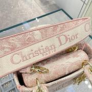 Dior Lady Mini Bag Pink Toile de Jouy Embroidery 17x15x7 cm - 2