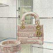 Dior Lady Mini Bag Pink Toile de Jouy Embroidery 17x15x7 cm - 1