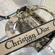 Dior Lady Mini Bag Brown Toile de Jouy Embroidery 17x15x7 cm - 4