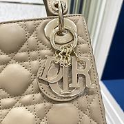 DIOR My ABCDIOR Lady Mini Beige Lambskin Bag with Gold Hardware - 4