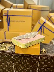 LV Pochette Félicie Pink/Gray/Yellow Monogram Empreinte Leather M81359  - 4